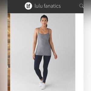 VGUC Lululemon Power Y tank in Gray, size 10 *no pads